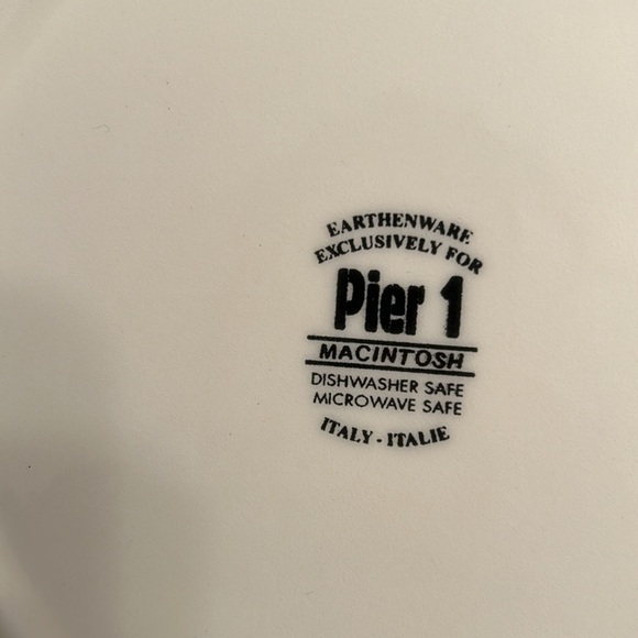 Pier 1 Macintosh Set of 3 Ceramic Earthenware Dinner Plates - Picture 5 of 6